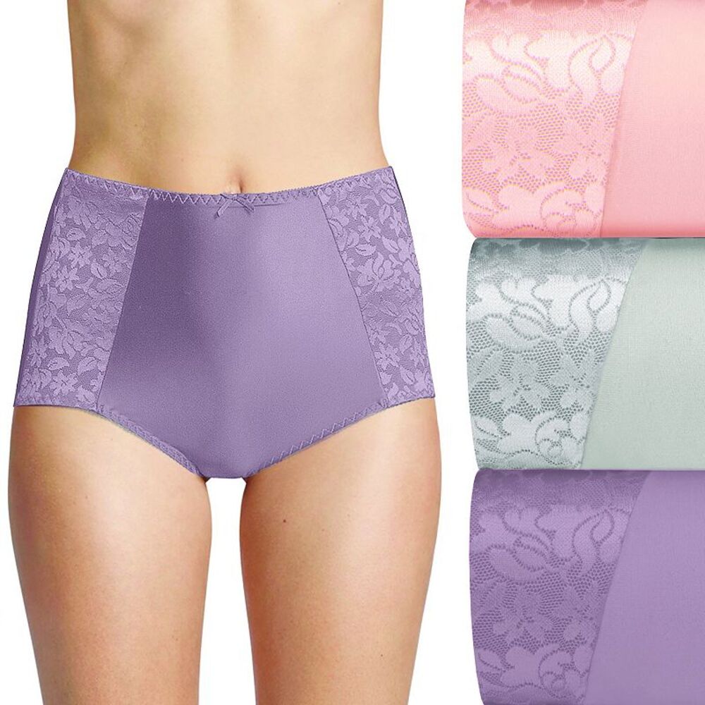 Bali Double Support Brief Panty Set – 3 Pack – Size M/6 - Multi-Colors